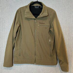 Marmot Softshell Rain Jacket – Olive Green – Full Zip – Outdoor Layer Gorpcore